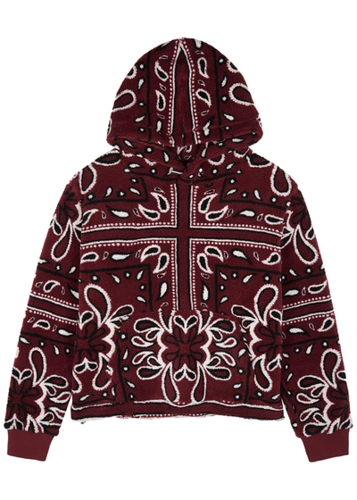 Shop Amiri Bandana-print Hooded Fleece Sweatshirt In Red