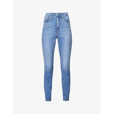 Shop Good American Womens Blue796 Good Waist Skinny High-rise Stretch-denim Jeans 2