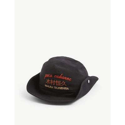 Shop Paco Rabanne X Kimura Tsunehisa Embroidered Nylon Hat In Black