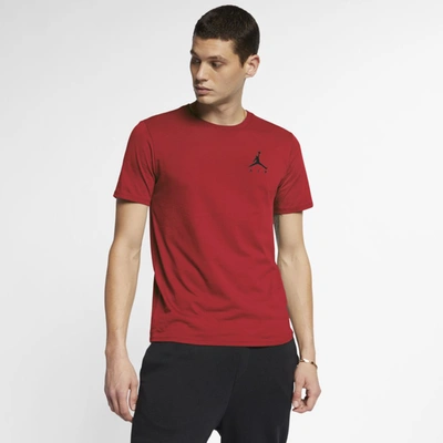 Jordan Jumpman Air Embroidered T-shirt In Gym Red,black | ModeSens