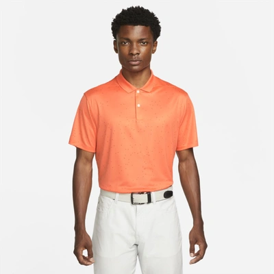 Shop Nike Dri-fit Victory Men's Printed Golf Polo In Turf Orange,white