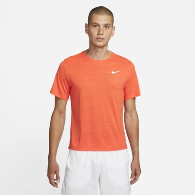 Shop Nike Dri-fit Miler Men's Running Top In Orange
