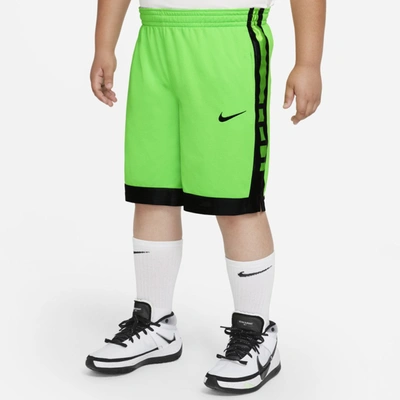 Shop Nike Dri-fit Elite Big Kids' (boys') Basketball Shorts (extended Size) In Green