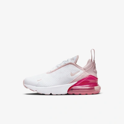 Shop Nike Air Max 270 Little Kids' Shoe In White,pink Salt,pink Glaze