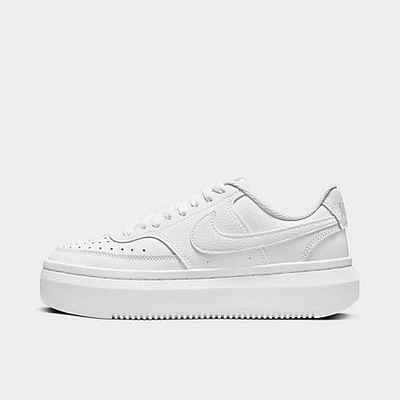 Shop Nike Women's Court Vision Alta Casual Shoes In White/white/white