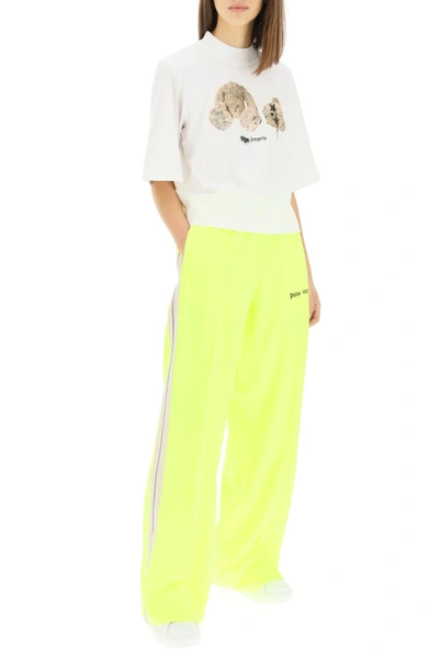 Shop Palm Angels Loose Trackpants In Yellow