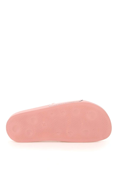 Shop Palm Angels Rubber Slides With Logo In Pink