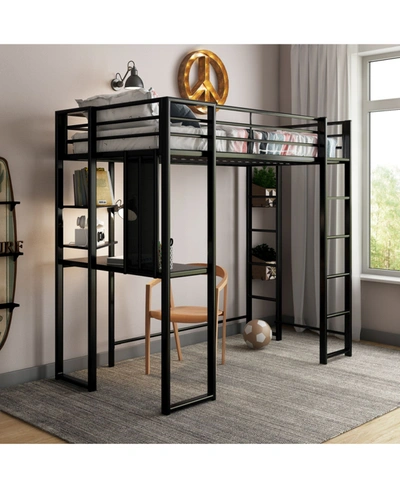 Shop Everyroom Alix Twin Metal Loft Bed With Desk