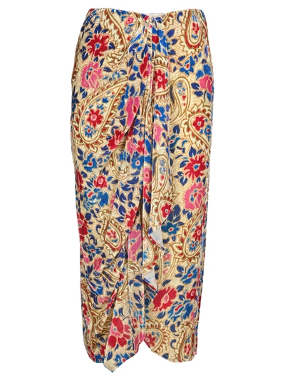 Shop Isabel Marant Bree Floral Print Skirt In Multi