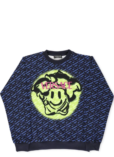 Shop Versace Kids Medusa Logo Printed Sweatshirt In Multi