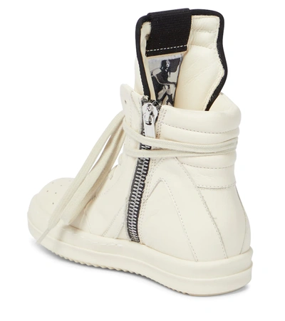 Shop Rick Owensrick Owens Geobasket Leather High-top Sneakers In White