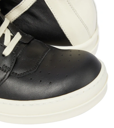 Shop Rick Owensrick Owens Geobasket High-top Leather Sneakers In Black/milk