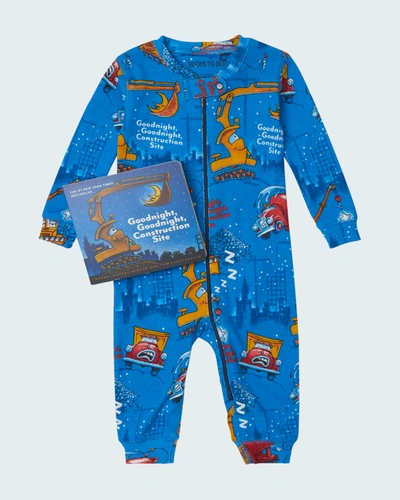 Shop Books To Bed Kid's Goodnight Goodnight Construction Site Pajama Gift Set In Blue