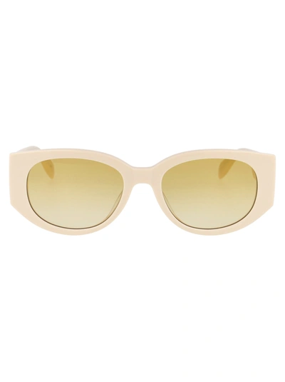 Shop Alexander Mcqueen Eyewear Rectangle Frame Sunglasses In White