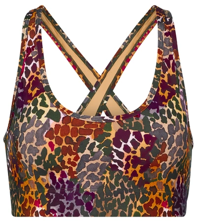 Shop Adam Selman Sport Cross-back Printed Sports Bra In Multi