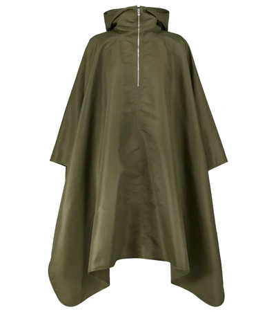 Shop Totême Hooded Asymmetric Poncho In Forest