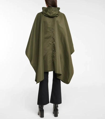 Shop Totême Hooded Asymmetric Poncho In Forest