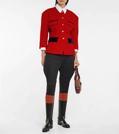 Shop Gucci Leather Knee-high Boots In Nero/amber Honey