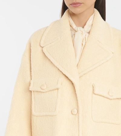 Shop Gucci Bouclé Tweed Wool-blend Coat In Gardenia/mix