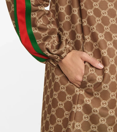 Shop Gucci Interlocking G Minidress In Military Green/ivory