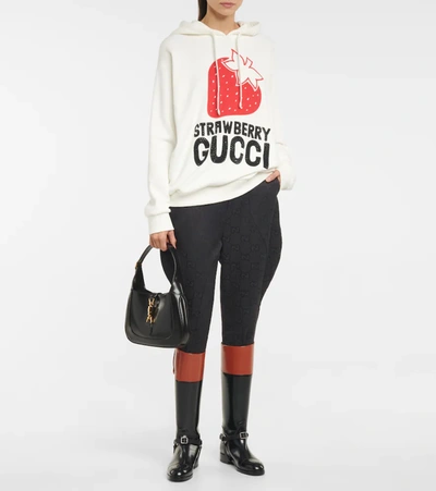 Shop Gucci Logo Cotton Hoodie In Sunlight/mc