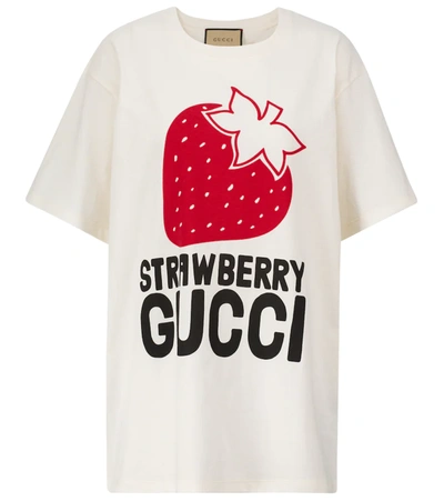 Shop Gucci Logo Cotton T-shirt In Sunlight/mc