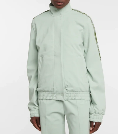 Shop Off-white Logo Zipped Jacket In Light Grey