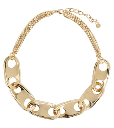 Shop Rabanne X Kimura Tsunehisa Wave Chain Link Necklace In Gold