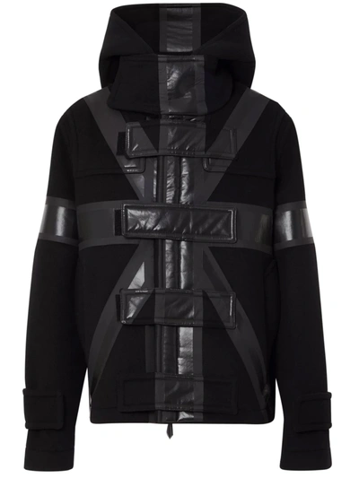 Shop Burberry Wool Jacket With English Flag In Black