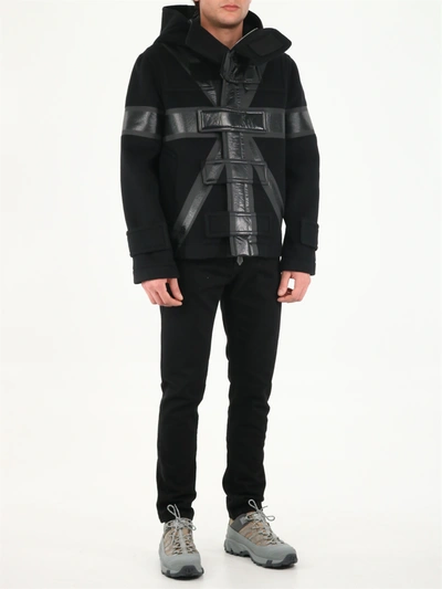 Shop Burberry Wool Jacket With English Flag In Black