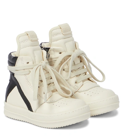 Shop Rick Owens Geo High-top Sneakers In Milk/black/milk