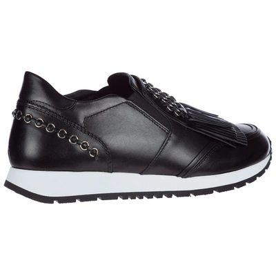 Shop Tod's Women's Shoes Leather Trainers Sneakers In Black