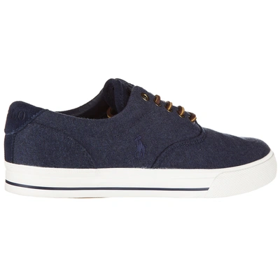 Shop Polo Ralph Lauren Men's Shoes Cotton Trainers Sneakers Vaughn In Blue