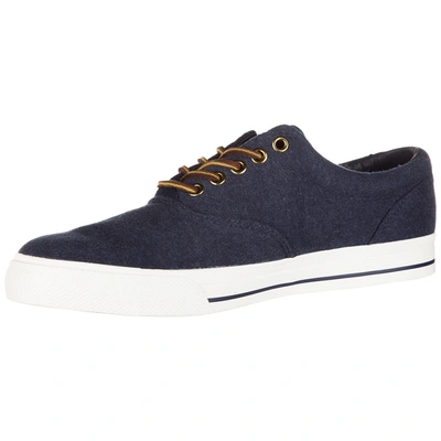 Shop Polo Ralph Lauren Men's Shoes Cotton Trainers Sneakers Vaughn In Blue