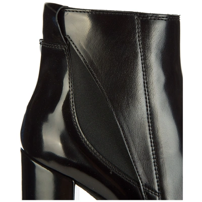Shop Tod's Women's Leather Heel'ankle Boots Booties In Black
