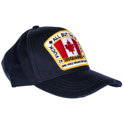 Shop Dsquared2 Adjustable Men's Cotton Hat Baseball Cap  Canada Patch Baseball In Blue