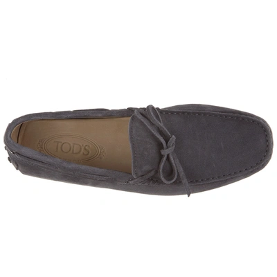 Shop Tod's Men's Suede Loafers Moccasins Laccetto New Gommino 122 In Blue