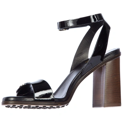 Shop Tod's Women's Leather Heel Sandals In Black