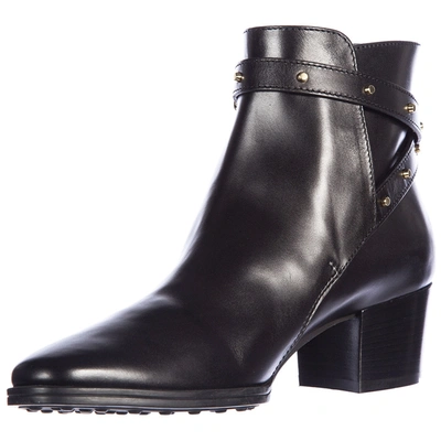 Shop Tod's Women's Leather Ankle Boots Booties In Black