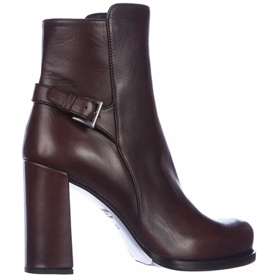 Shop Prada Heeled Boots In Brown