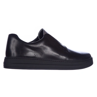 Shop Prada Women's Shoes Leather Trainers Sneakers In Black