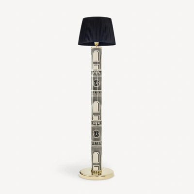 Shop Fornasetti Floor Lamp Facciata Quattrocentesca In Black/ivory