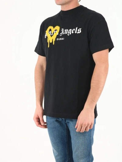 Shop Palm Angels Dubai Sprayed T-shirt In Black