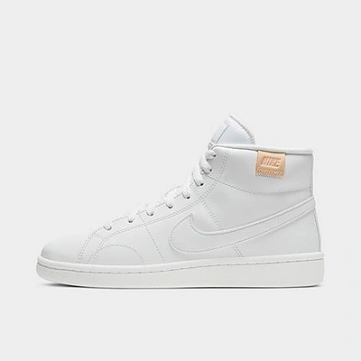 Shop Nike Women's Court Royale 2 Mid Casual Shoes In White/white