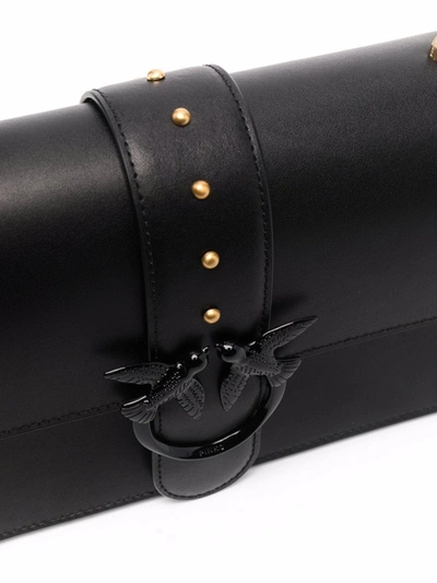Shop Pinko Leather Shoulder Bag In Black