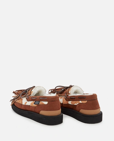 Shop Alanui Suicoke X  Owm Loafers With Shearling In Beige