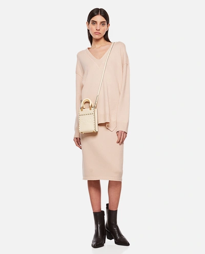 Shop Fendi Cashmere Blend Midi Skirt In Pink