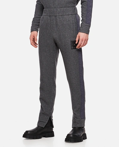 Shop Fendi Sporty Cotton Trousers In Grey