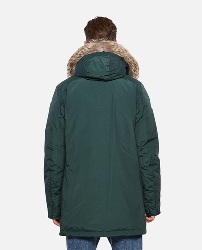 Shop Woolrich Arctic Parka With Removable Fur In Green