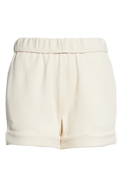 Shop Frame Rolled Cuff Cotton Shorts In Bone